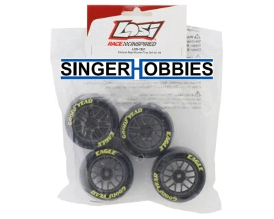 LOSI LOS-1937 1/12 NASCAR Goodyear Eagle Pre-Mounted Tires (4) (Soft) HH - Image 1 of 2