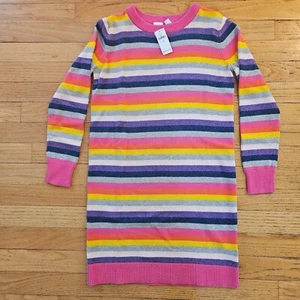 NWT Gap Kids - Multicolor Knit Long Sleeve Sweater Dress, L (10), 100% Cotton - Picture 1 of 9