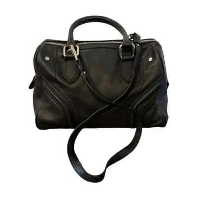MILLY BLACK ZOEY Leather Shoulder Satchel/CROSSBODY Bag - Image 1 of 4