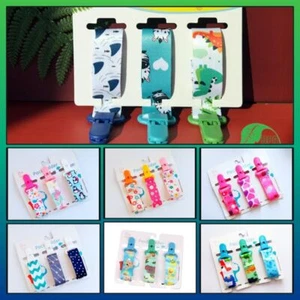 6PC Dummy Clips Baby Pacifier Clips Chain Soother Nipple Holder Cartoon Strap - Picture 1 of 23