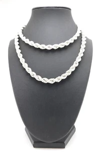 Signierte MMM Taxco Mexiko 925 Sterlingsilber 7,5 mm massive Seilkette 32,25 Zoll - Bild 1 von 11
