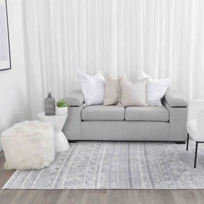 Boston Silver Grey Moroccan Geometric Traditional Floor Rug - 7 Sizes - image 1 of 4