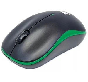 Manhattan Success Wireless Mouse, Black/Green, 1000dpi, 2.4Ghz (up to 10m), USB, - Picture 1 of 5