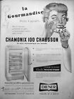 PUBLICITÉ PRESSE 1955 DIENER CHAMONIX 100 CHAUSSON COMPRESSEUR ELECTRO MAGNÉTIQU