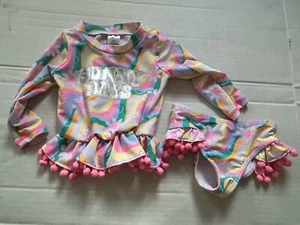BETSEY JOHNSON Traje de Baño Rosa Hippie Protector contra Erupciones Bikini Parte Inferior Conjunto 12m J134 - Imagen 1 de 6