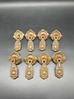 Set Of 8 Art Deco Drawer Handles 1930s Steel Decorated  Complete