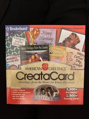 American Greetings 2002 CreataCard Select 6 /CD ROM Windows 95/98/2000/ME/XP - Image 1 of 4