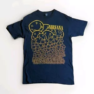 Nirvana Smiley Icon T Shirt Size Medium Black Grunge Kurt - Picture 1 of 5