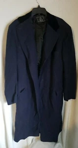 Abrigo Metzel Para Hombre Vintage Largo Completo Azul Forrado con Botones 1942 W.F. Noll (QQ) - Imagen 1 de 4