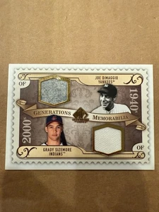 2009 Upper Deck SP Legendary Cuts Joe DiMaggio Grady Sizemore Game Used Jersey - Picture 1 of 2