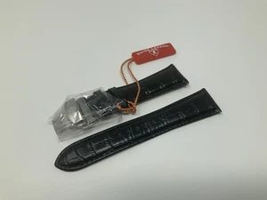NOS Swiss Legend Echtleder schwarz Band Armband mit Faltschließe 22mm - Bild 1 von 13
