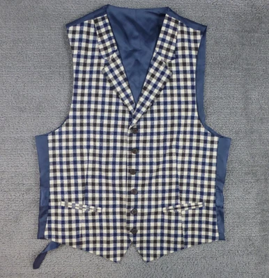 SUITSUPPLY Capetown Lana Wool Cashmere Men Waistcoat Checked Vest SZ 40 US 50 UK - Image 1 of 4