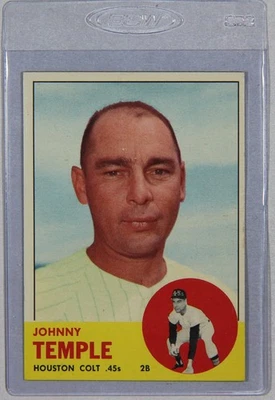 RARE HIGH GRADE Vintage 1963 Topps #576 High Number Johnny Temple NRMT/MT - Image 1 of 3