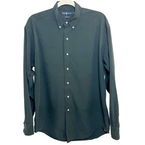 Ralph Lauren Men's Green Long Sleeve Button Up Shirt Cotton Size Medium - Picture 1 of 11