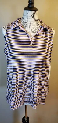 Eye Candy 2X Juniors Plus Ribbed Stripe Zip Front Sleeveless Top Retro NWT Y2K - Image 1 of 4
