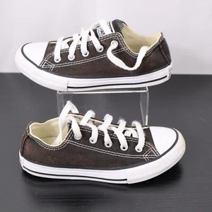 Converse Youth All Star Low Top Bleached Black Canvas Shoes Sz 13 - Picture 1 of 6