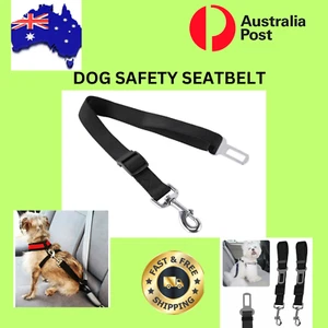 pet dog safety seatbelt restraint vehicle lead nylon adjustable security - Picture 1 of 6