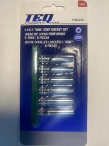 TEQ Correct TP80322D 6 Pc 1/4-In Drive Deep External Torx Socket Set - Picture 1 of 1