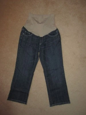 MATERNITY - American Star - Denim Capri / Crop Pants - Medium Blue - Sz Medium - Image 1 of 4