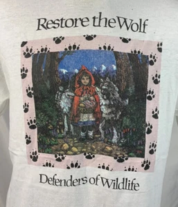 Vintage Little Red Riding Hood Lied T Shirt Single Stitch Wolf Tee USA 90s - Picture 1 of 8