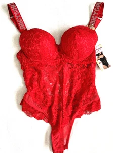 Juicy Couture Red Lace Bodysuit NWT Sweetheart Neck Teddy Lingerie Small - Picture 1 of 16
