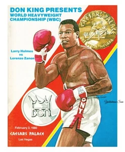 Larry Holmes vs Lorenzo Zanon program 1980 Caesars Palace Boxing WBC title bout - Picture 1 of 1