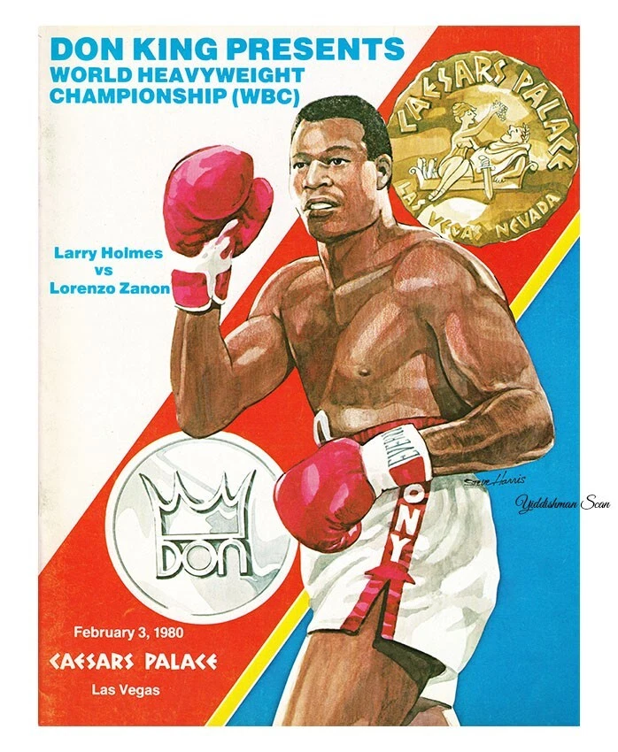 Larry Holmes vs Lorenzo Zanon program 1980 Caesars Palace Boxing WBC title bout - Image 1 of 1