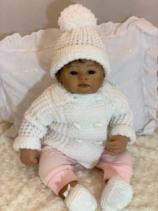 Aran Baby Double Breasted Coat and Hat Pattern. VR64 - Picture 1 of 4