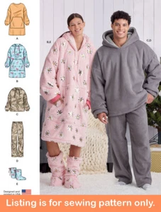 SEWING PATTERN Men Women Oversized Sweatshirt Sweatpants Hoodie Nightshirt 9456 - Picture 1 of 3