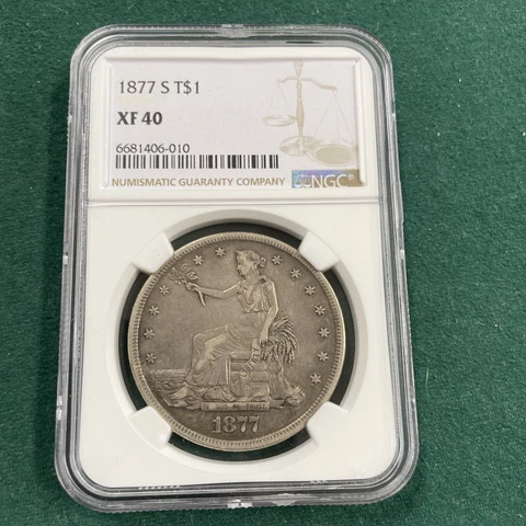1877 S Trade Dollar XF 40 NGC Cover