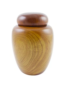 Handcrafted Lathe Turned Wood Lidded Spice Tea Storage Jar Urn With Dome Top Lid - Picture 1 of 7