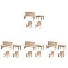  16 Pcs Coffee Table for Mini Wooden Chair Garden Seat Miniature House Accessory