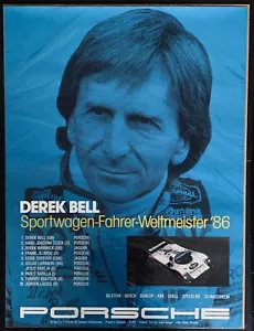PÓSTER ORIGINAL DE LA VICTORIA DE CAMPEÓN DE AUTOS DEPORTIVOS DE 1986 DE DERECHA BELL ROTHMANS - Imagen 1 de 8