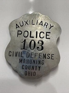 Insignia de Defensa Civil Policía Auxiliar del Condado de Mahoning de la Segunda Guerra Mundial Obsoleta Rara - Imagen 1 de 4