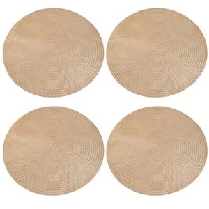 Round PVC Placemats Set of 4 Table Mats Heat Resistant Non-Slip for Dining Ta... - Picture 1 of 7