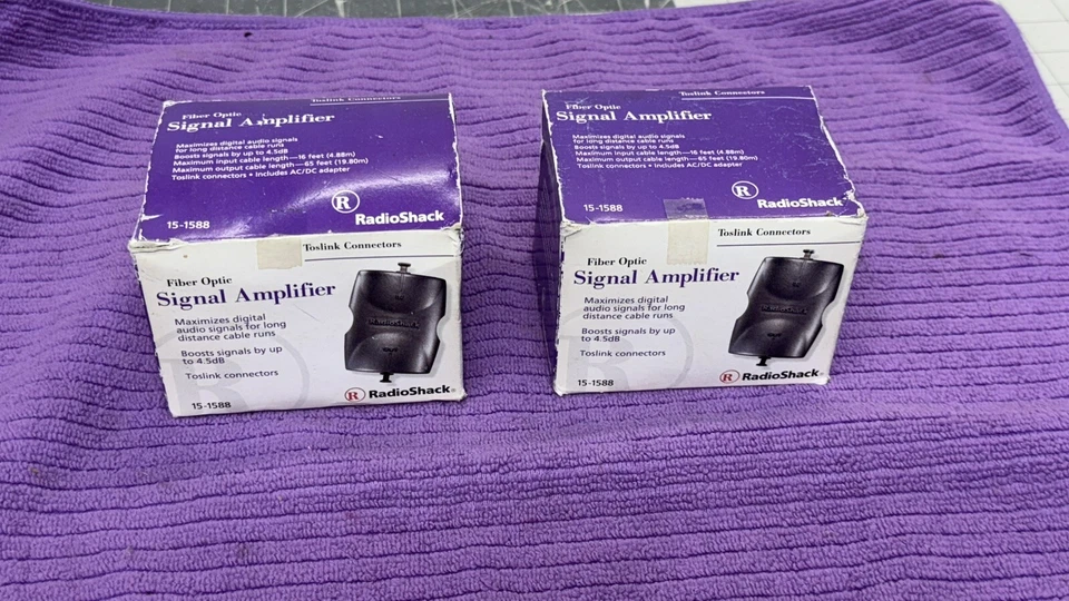 2X Radioshack Toslink Fiber Optic Signal Amplifier Active 15-1588 Radio Shack 🔥 - Image 1 of 4