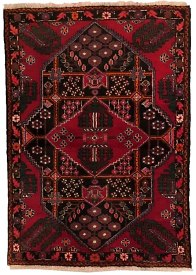 171 x 116 cm | Antique 1970 Handmade Persiann Carpet Hamadann Oriental Wool Rug - Image 1 of 4