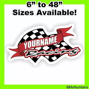 Custom Your Name Trailer Race Graphic Flags Decal Team MX ATV Dirt Bike Kart Car - Bild 1 von 4