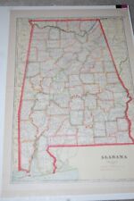 MAP OF ALABAMA, 1897, GEORGE F. CRAM CO., ENGRAVERS & PUBLISHERS