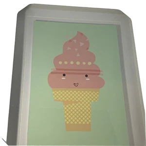 Brand New PILLOWFORT Ice Cream I Picture Frame Green PInk Yellow White Target - Picture 1 of 4
