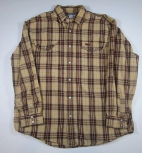 Carhartt - Men's Long Sleeve Pearl Snap Plaid Dress Shirt - Cotton - Size Large - Picture 1 of 8