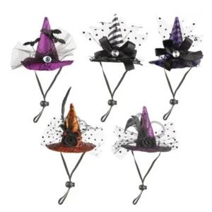 Adjustable Pet Witch Hat Stripe Dog Bat Hat Cat Cosplay Hat for Photograph - Picture 1 of 10