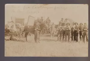 Carlstadt AB CANADA RPPC 1910 THRESHING CREW Farm GHOST TOWN nr Medicine Hat - Picture 1 of 4