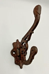 Coat or Towel Hook Cast Iron Rustic Victorian Look New - Picture 1 of 5
