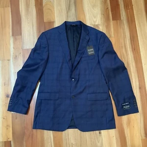 NWT Jos A Bank Coat Mens 42L Blue Wool Blazer Suit Jacket Traveler Collection - Picture 1 of 12