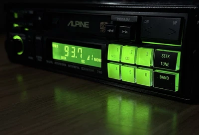 ALPINE CAR AUDIO STEREO AM/FM CASSETTE 7180 PULL-OUT VINTAGE LAMBO PORSCHE BMW - image 1 of 4