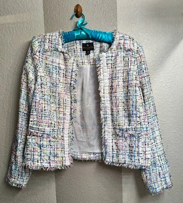 Blazer Worthington Mujer Manga Larga Blanco Multicolor Talla PM Foto 1 de 4
