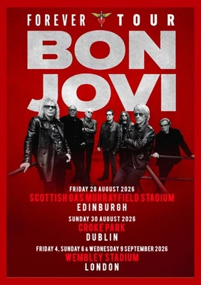 Bon Jovi Forever Tour 2026 Poster Print A4 Foto 1 de 2