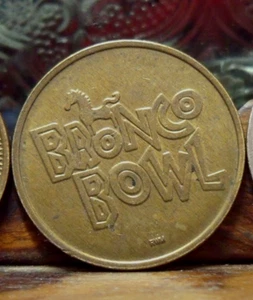 Bronco Bowl TX Entertainment as big as Texas Arcade trade pinball Token - Picture 1 of 2