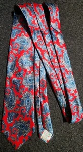 Corbata para hombre XAndrini 100 % estampado cachemir rojo azul Italia EE. UU. Negocios - Imagen 1 de 7